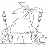 Chata Tików z pochodniami