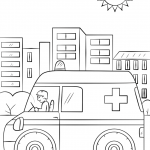 Cartoon Ambulance Car