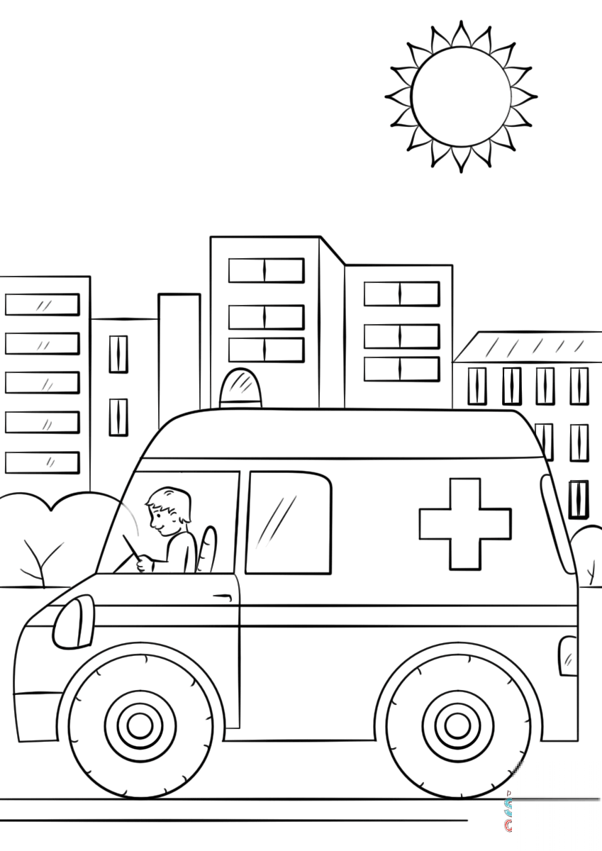 Cartoon Ambulance Car