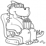 Tyrannosaurus Eating the Popcorn in...