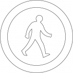 "Pedestrians Prohibited" Sign in...