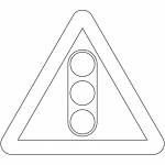 "Traffic Signals Ahead" Sign in the...