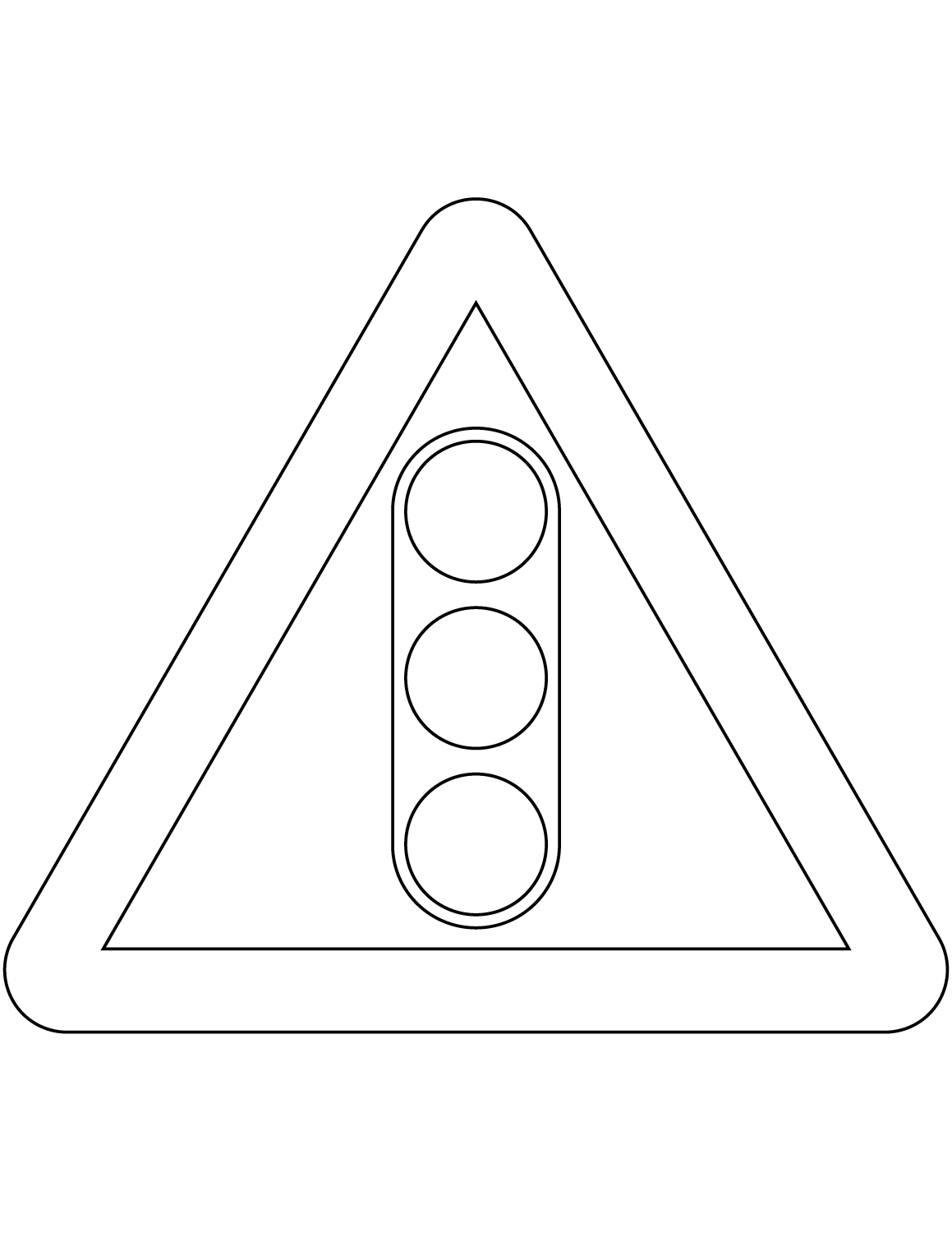 "Traffic Signals Ahead" Sign in the...