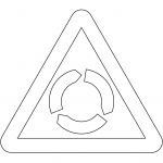 "Roundabout Ahead" Sign in the...
