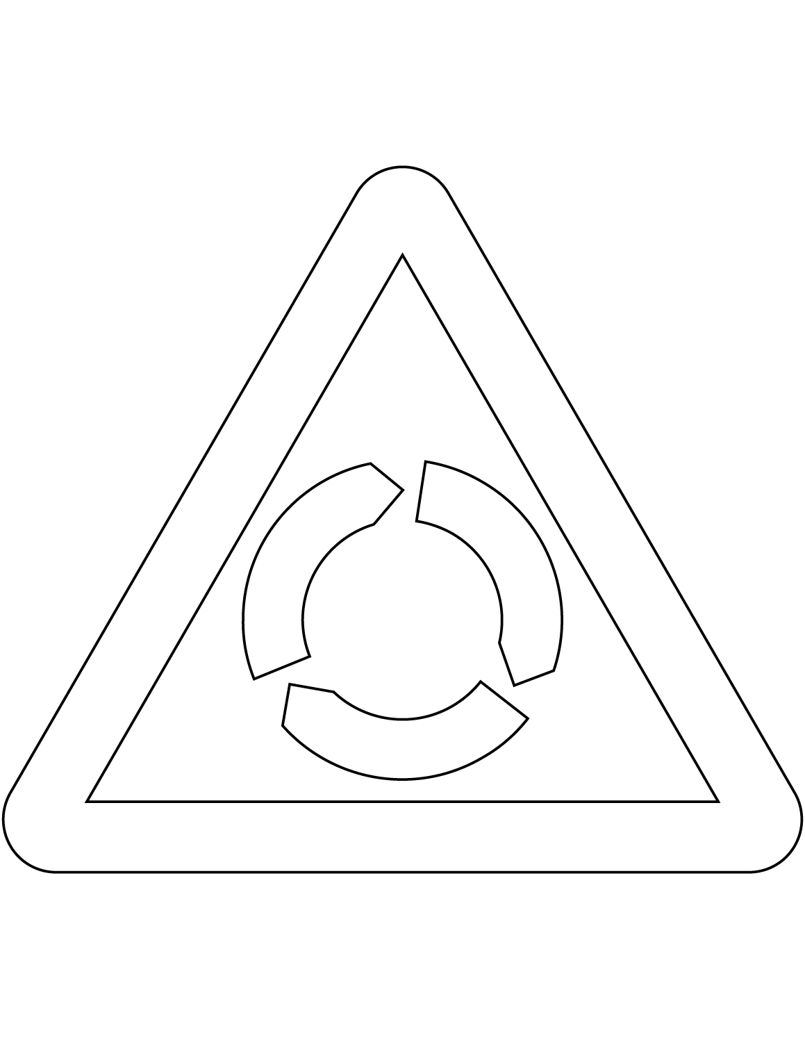 "Roundabout Ahead" Sign in the...