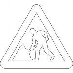 "Roadworks Ahead" Sign in the...