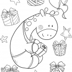 Baby Giraffe with a Present on His...