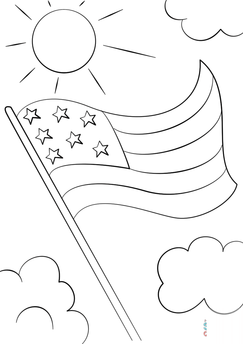 Cartoon USA Flag