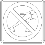 "No Rollerblading" Sign in the USA