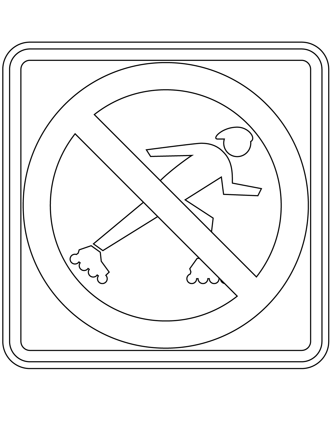 "No Rollerblading" Sign in the USA