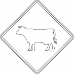 "Cattle Crossing" Sign in the USA