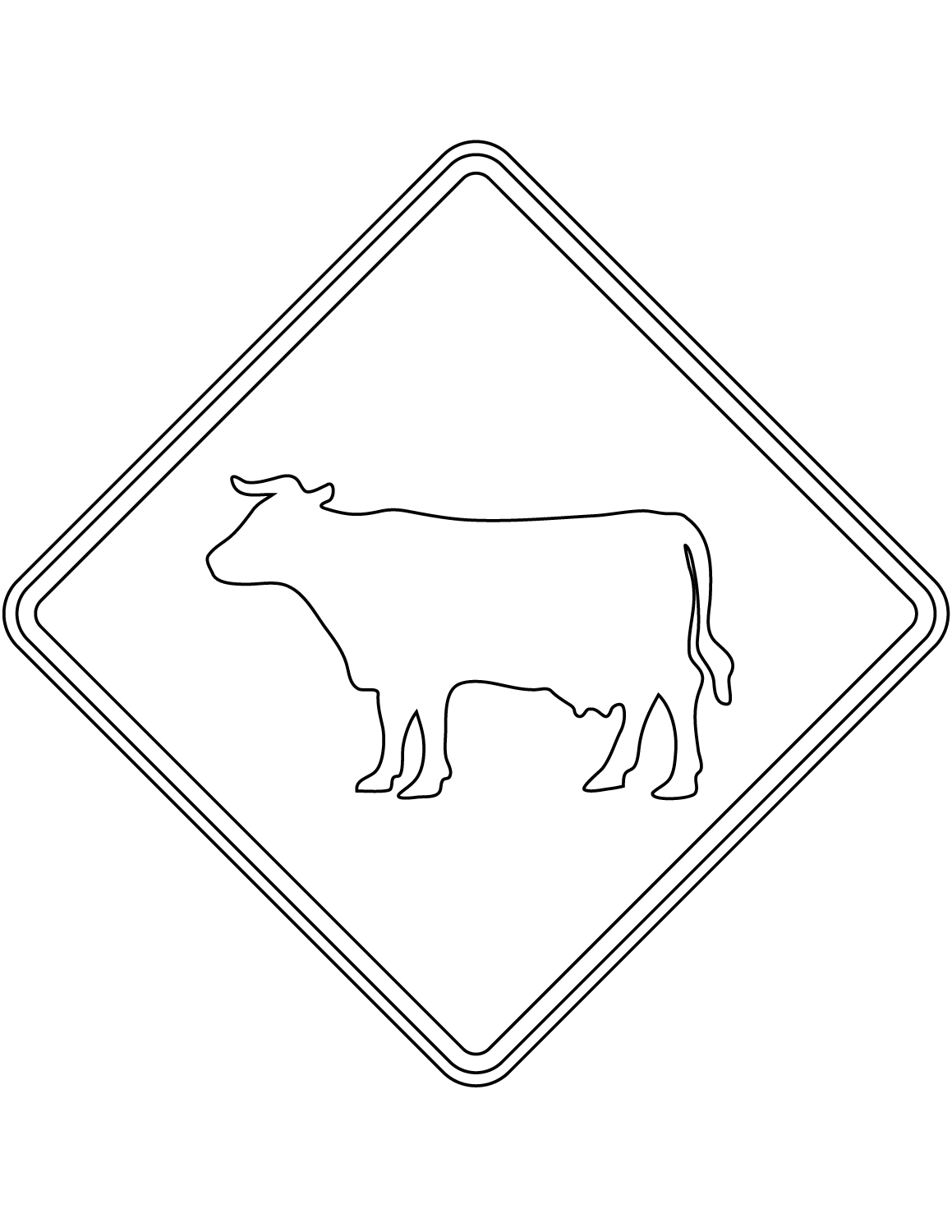 "Cattle Crossing" Sign in the USA