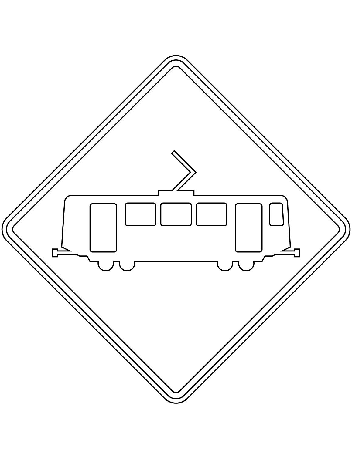 "Light Rail Crossing" Sign in the USA