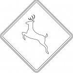 "Deer Crossing" Sign in the USA