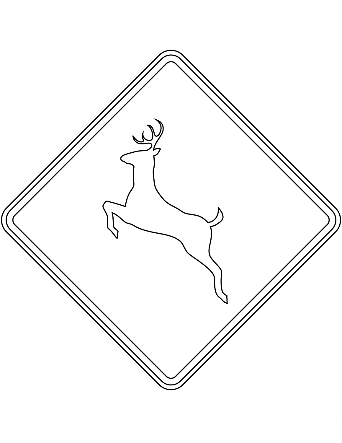 "Deer Crossing" Sign in the USA