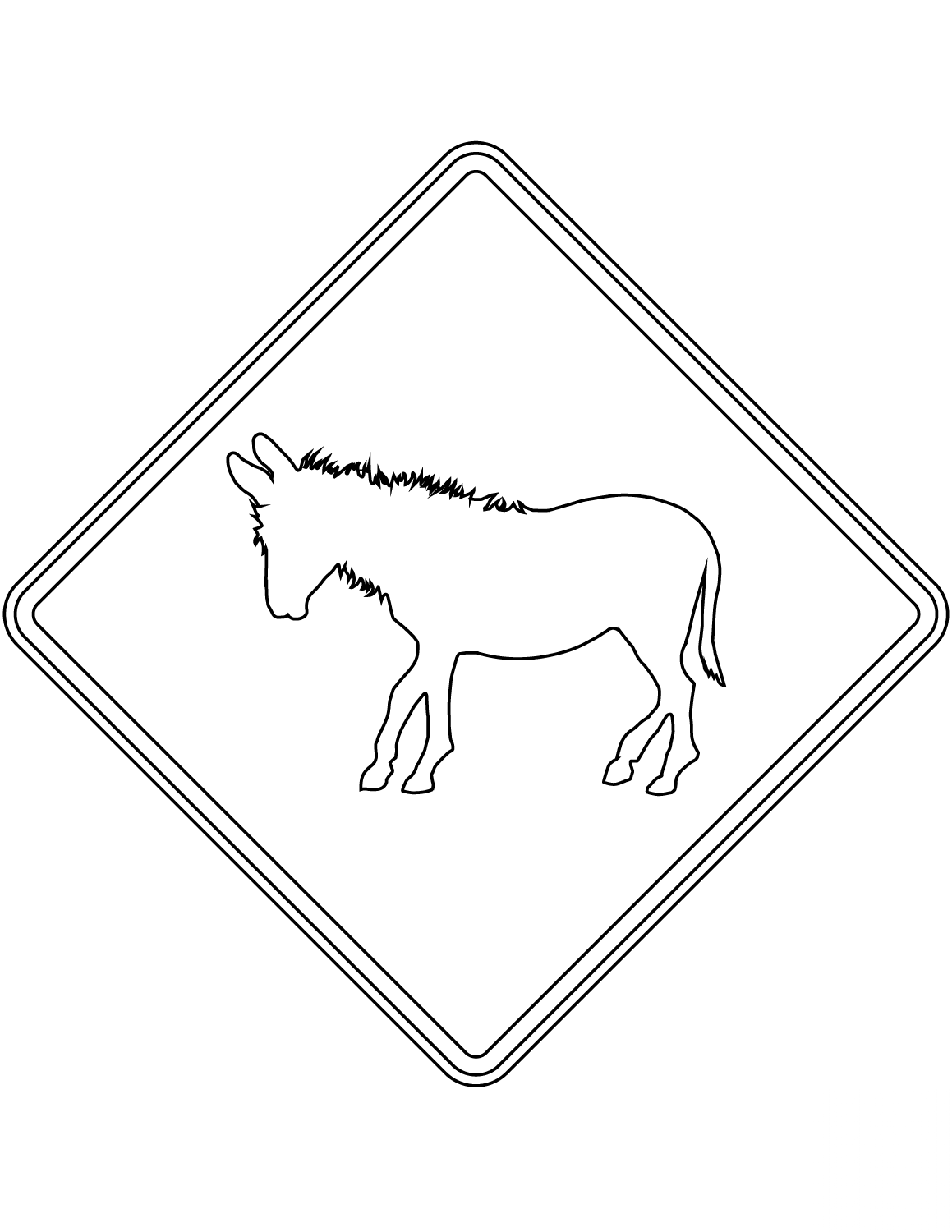 "Donkey Crossing" Sign in the USA