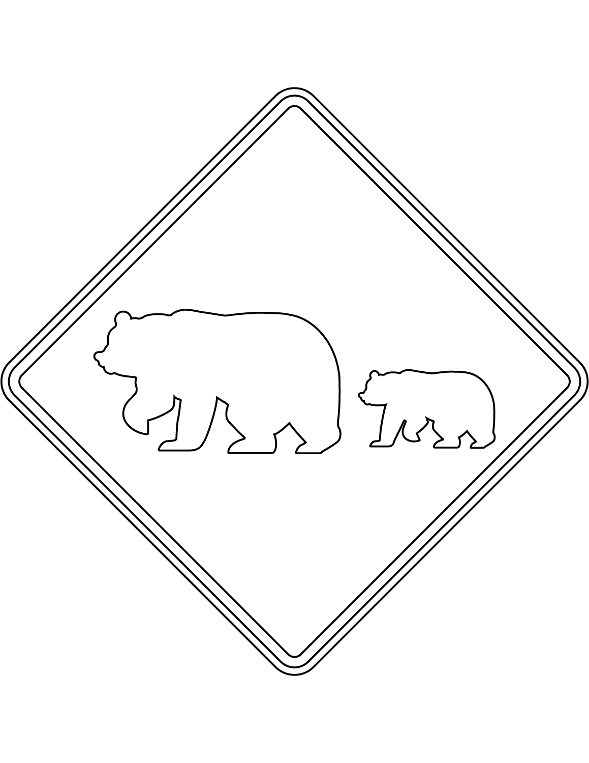 "Bear Crossing" Sign in the USA