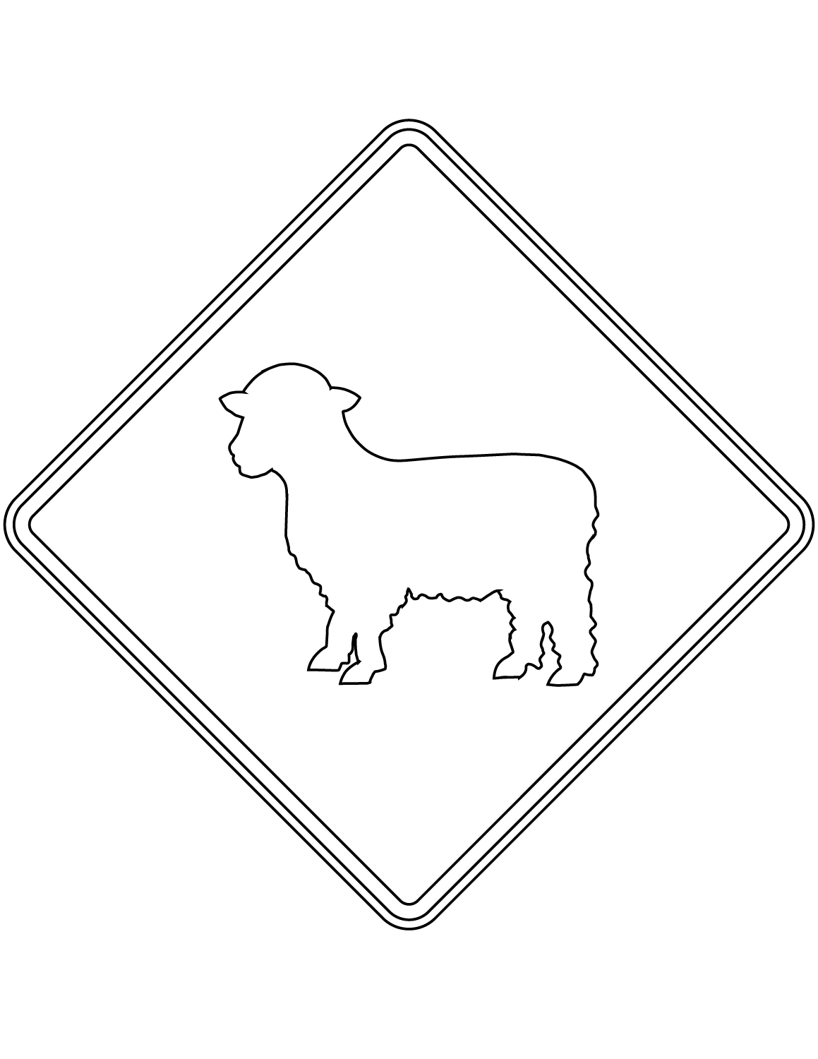 "Sheep Crossing" Sign in the USA