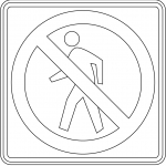 "No Pedestrian Crossing" Sign in...