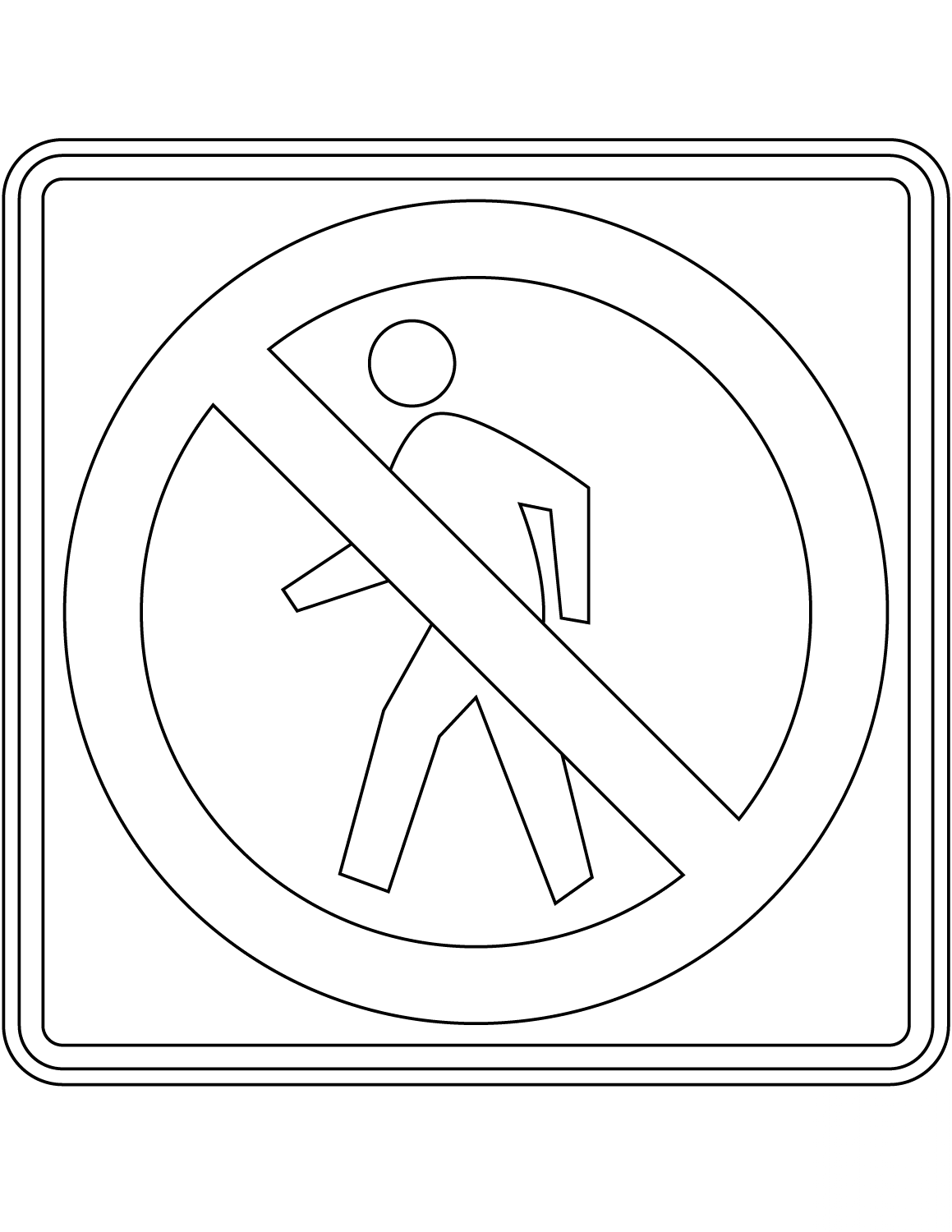 "No Pedestrian Crossing" Sign in...