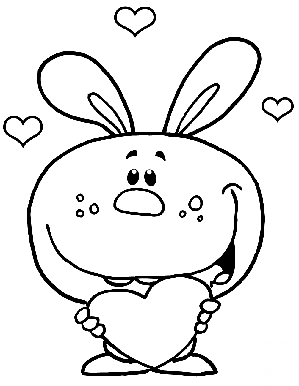 Cartoon Rabbit with Heart