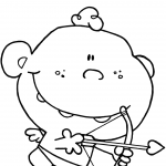 Cartoon Cupid with Bow and Arrow