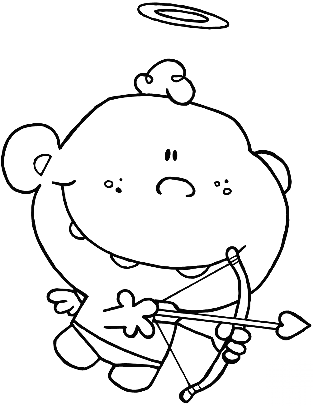 Cartoon Cupid with Bow and Arrow
