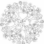 St. Valentine Mandala with Two Cute...
