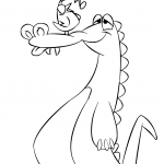 Cartoon Crocodile and Bird