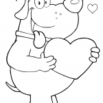 Dog Holding up a Red Heart