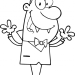 Wesoły wampir podnoszący swoje ręcę