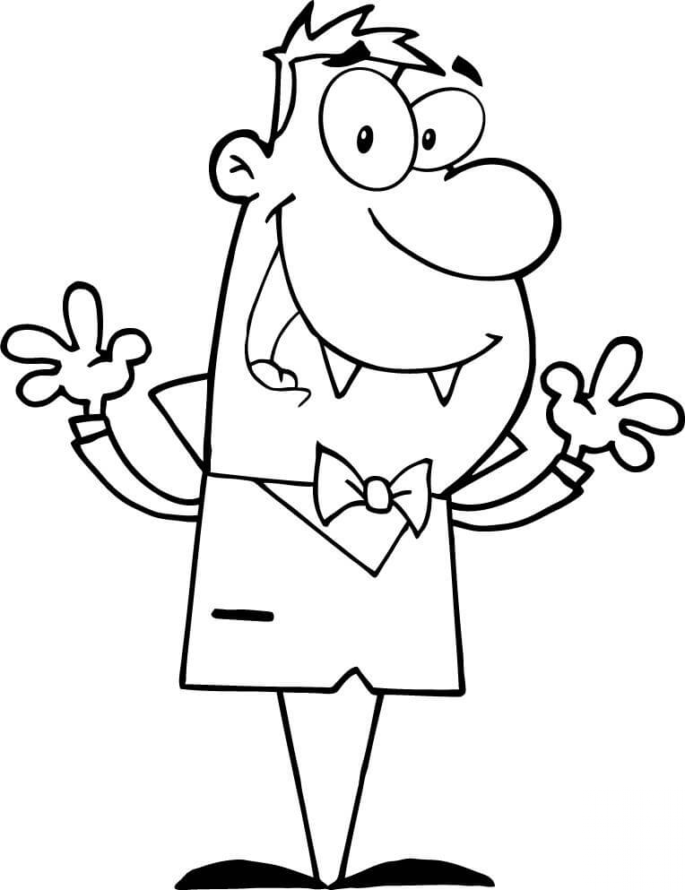 Wesoły wampir podnoszący swoje ręcę