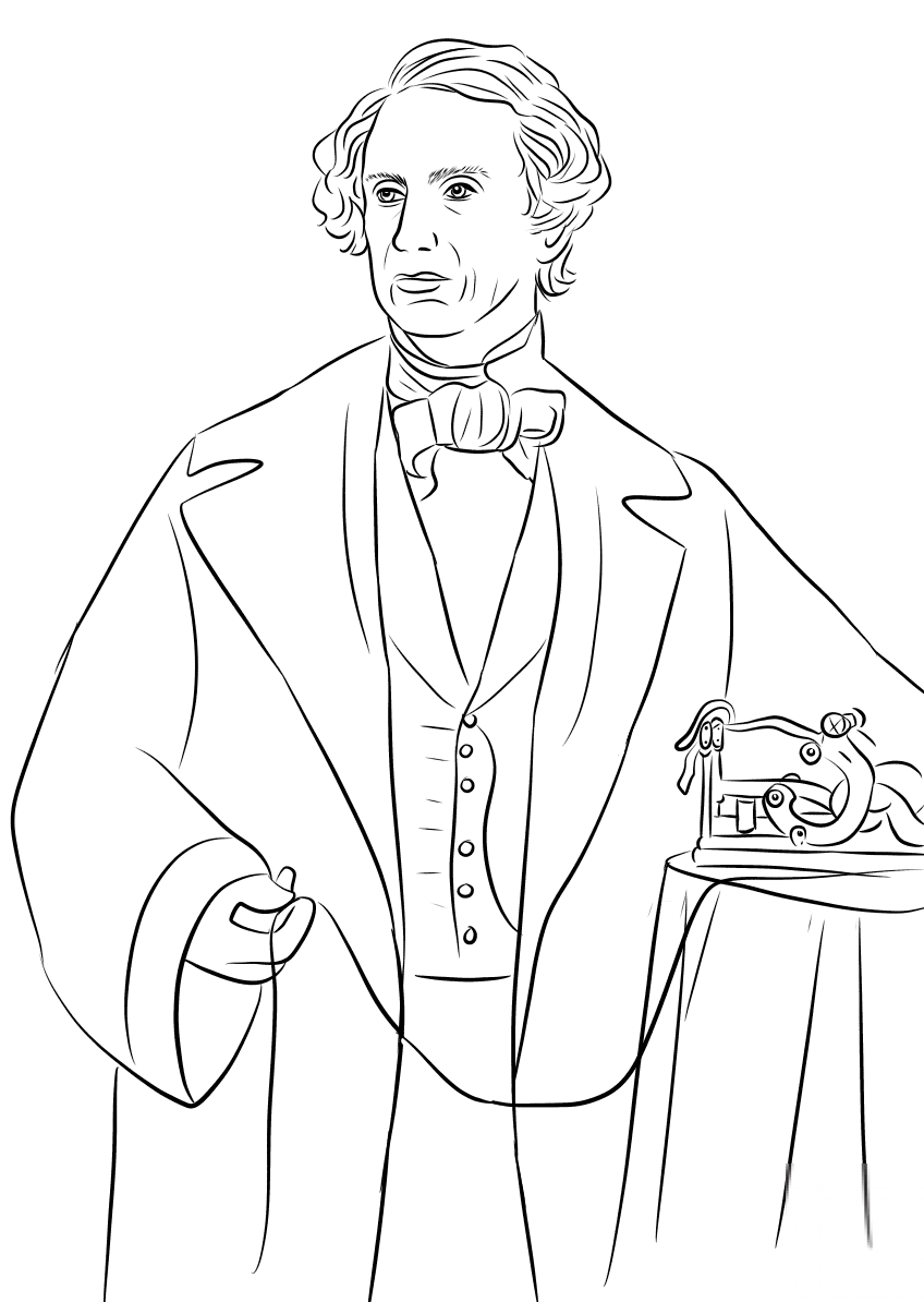 Samuel Morse with His Invention the...