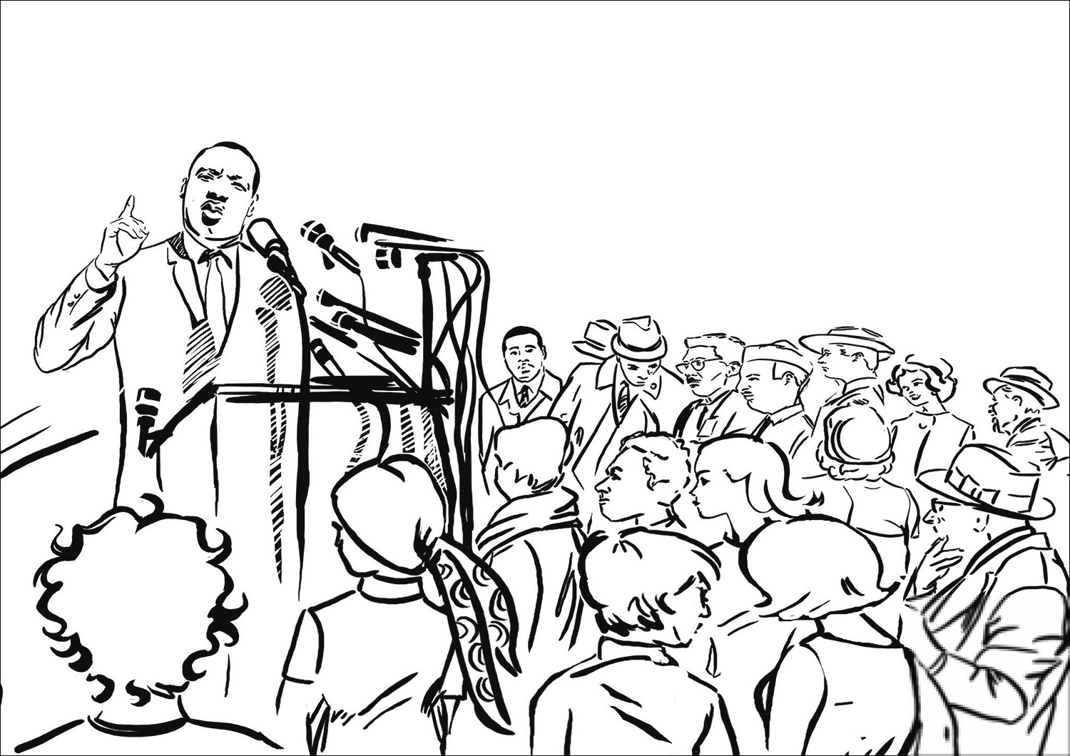 Martin Luther King Jr.  Makes a Speech