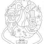 Christmas Wreath with Snowmen and Elf