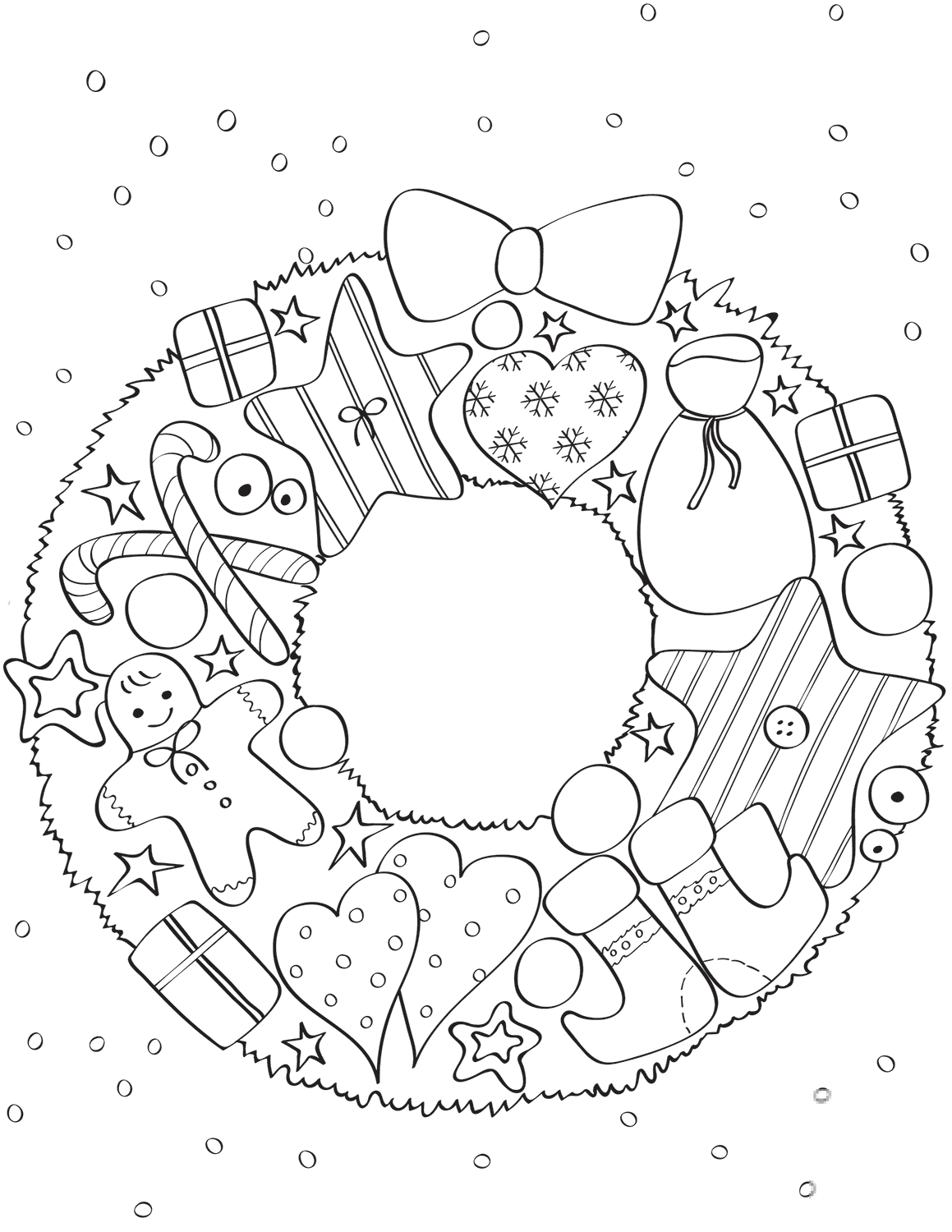 kolorowanka Wianek bożonarodzeniowy