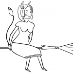 Pretty Witch on Broom