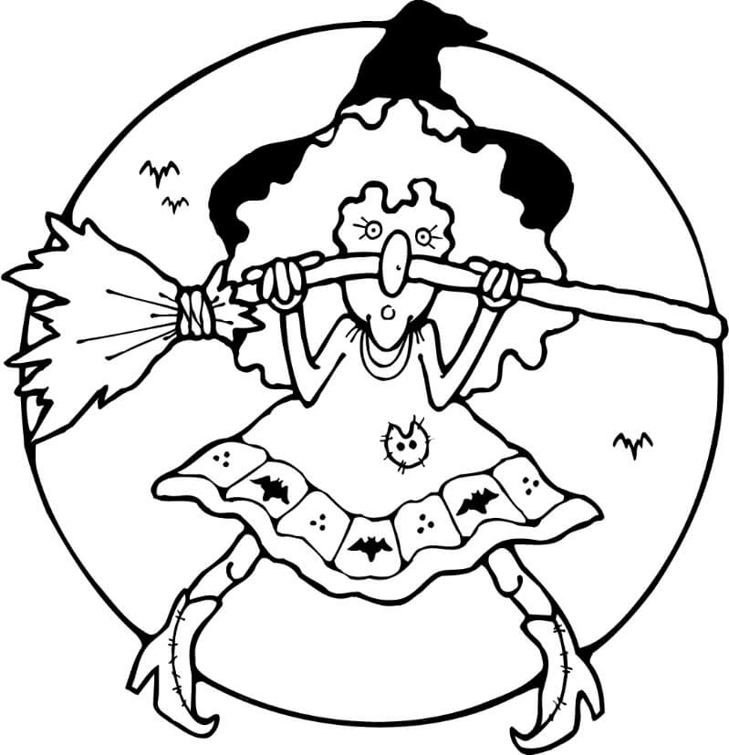 Wiedźma ze swoją miotłą