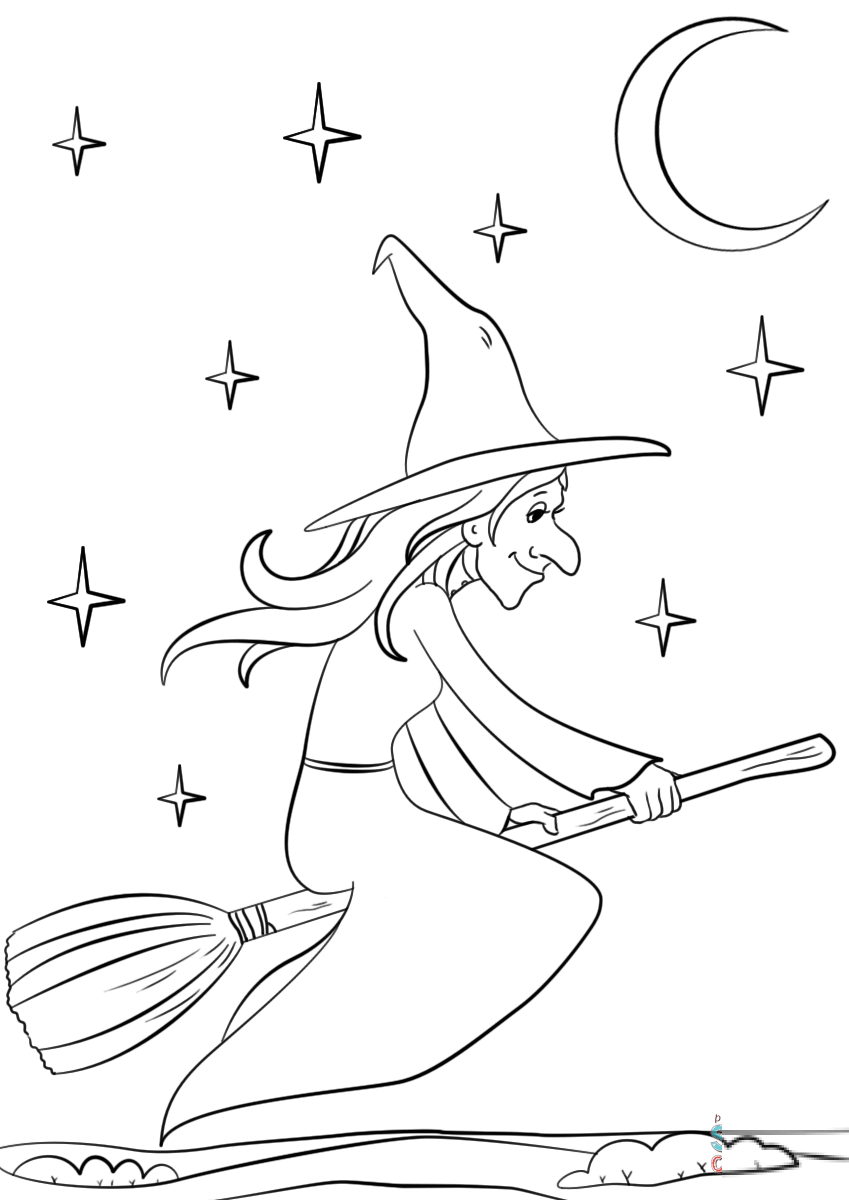 Witch Riding Broomstick