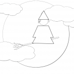 Witch on a Broomstick Flying in...