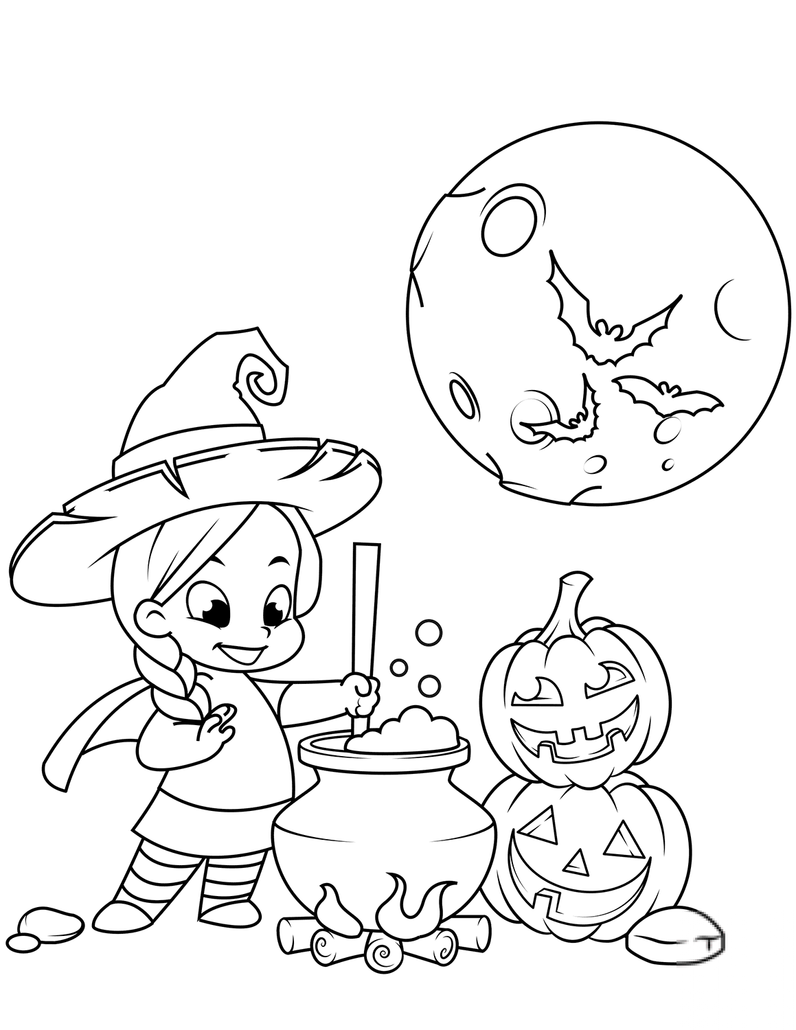 Cute Little Witch Cooking a Potion...