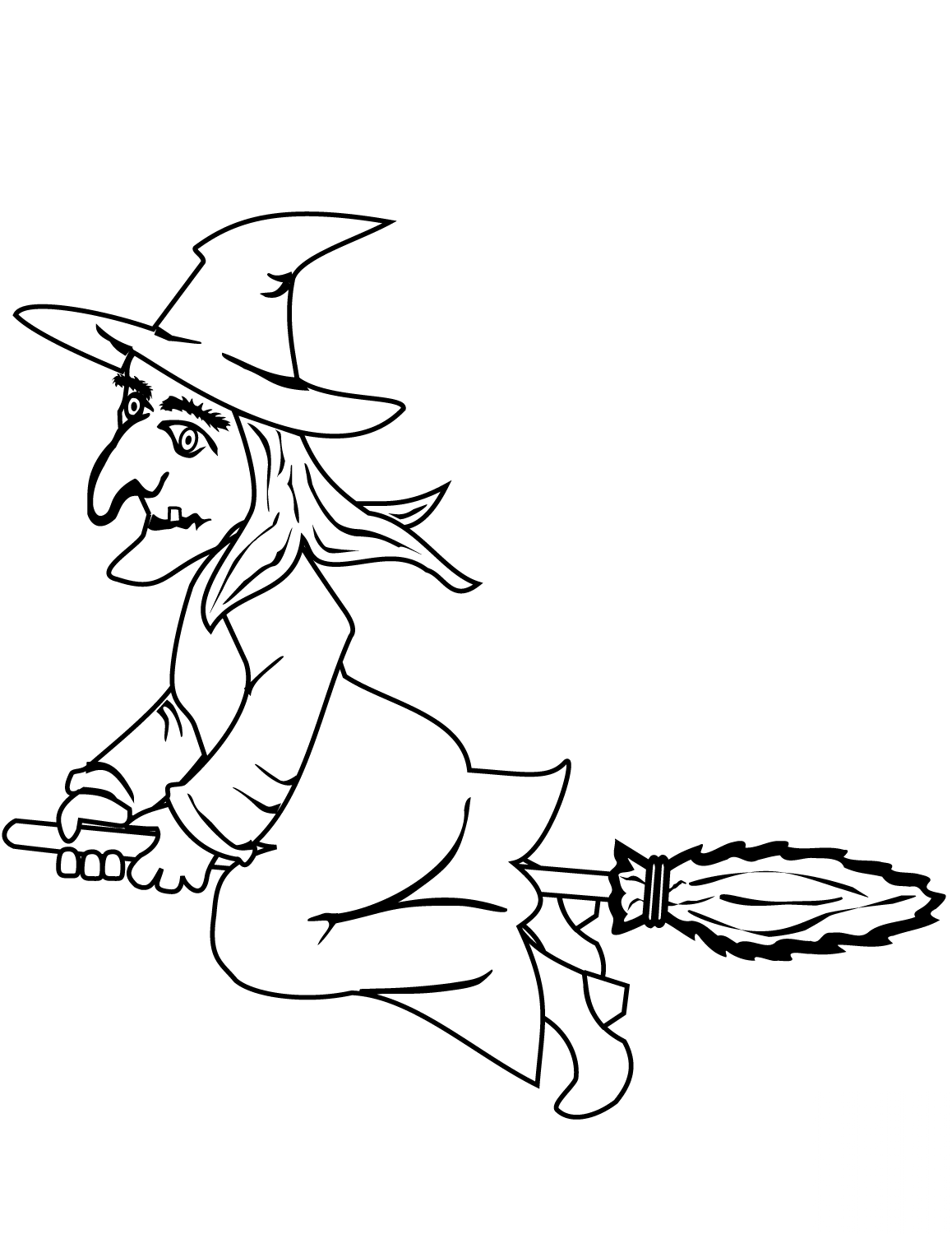 Halloween Witch on a Broom