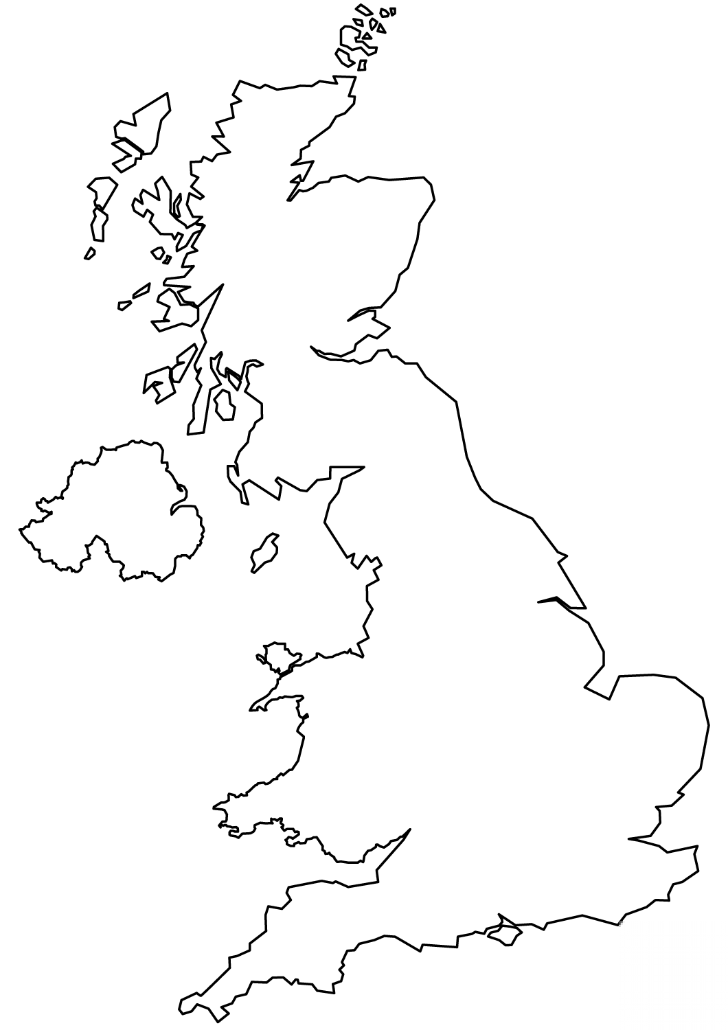 United Kingdom Blank Outline Map