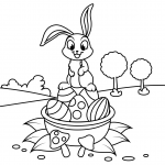 Cute Rabbit on Easter Basket