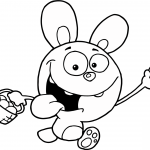 Easter Rabbit Running and Holding...