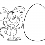 Happy Rabbit with Huge Easter Egg