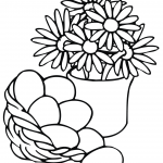 Easter Basket and Vase with Flowers