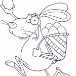 Happy Easter Rabbit Running with a...