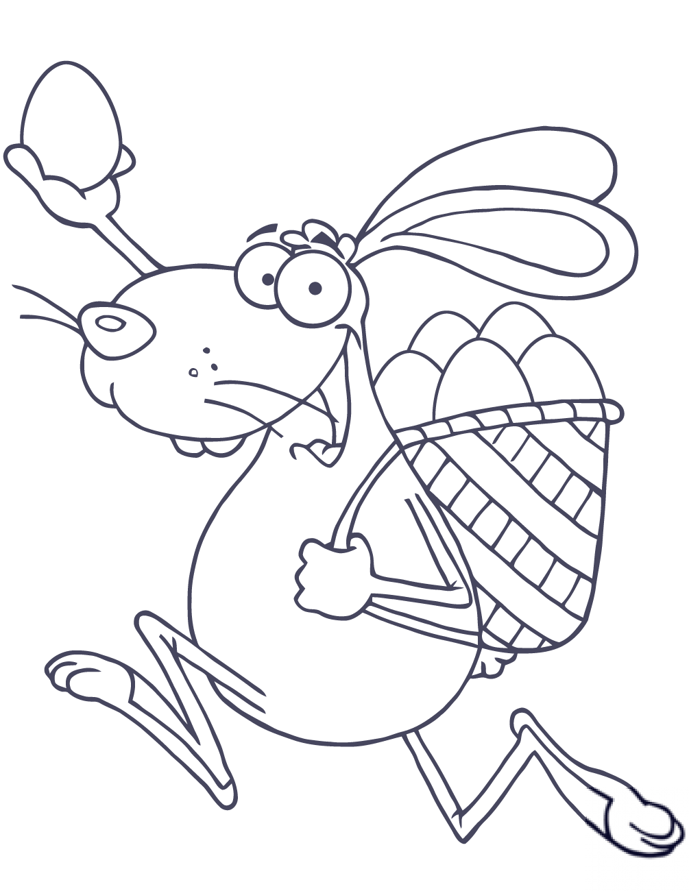 Happy Easter Rabbit Running with a...