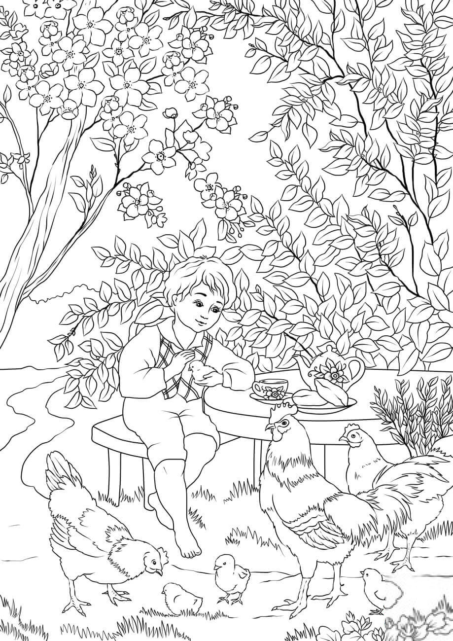 A Boy Enjoying a Warm Spring Day in...